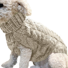VISALY turtleneck knit sweater for small dogs, warm autumn