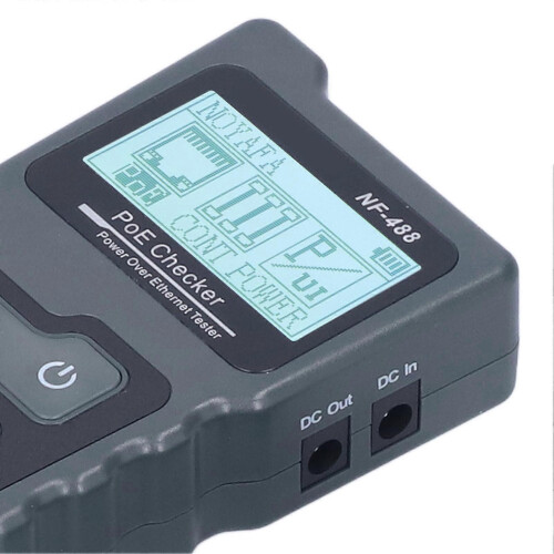 NF?488 LCD Ethernet POE Tester Automatic Identification POE Detector Checker Camera Powered Cable Power Tester 2