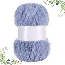 Cotton coarse fur yarn ball blue gray 100g