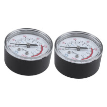 2x Ronde 0-180Psi 13mm 1/4BSP Diameter Wijzerplaat Comparator Luchtmanometer, Zwart