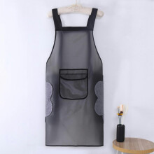 TUMALL kitchen apron with hand wipe pocket black