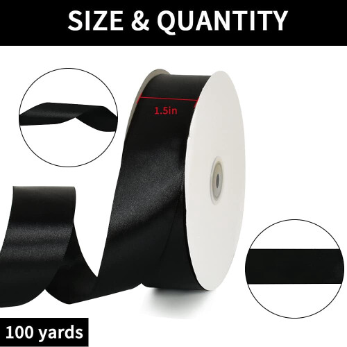 Rood satijnen lint, 40 mm x 100 yards 1