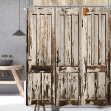 Fabric Barn Door Shower Curtain Brown 72x72 Inch