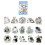 Handbook decal set retro cat flower design 45 pcs 1