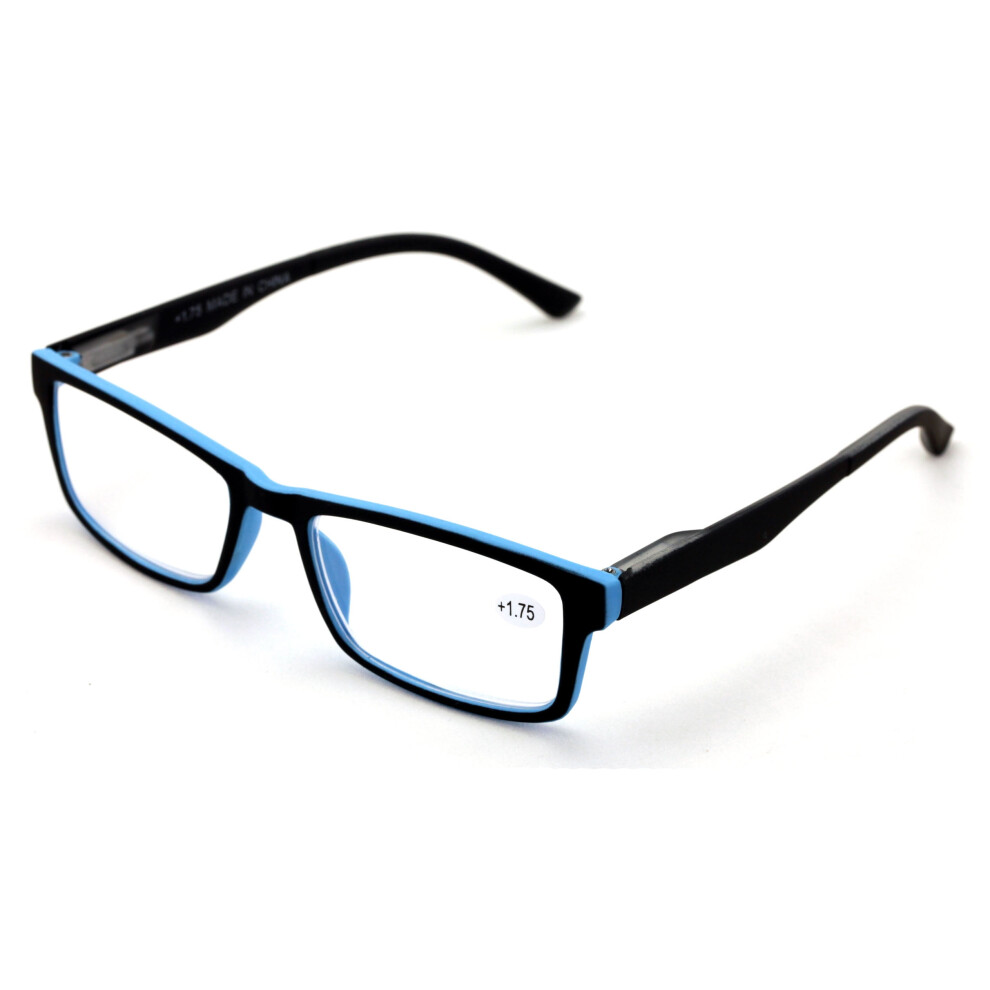 Rectangular Reading Glasses +2.25 with Spring Hinge
