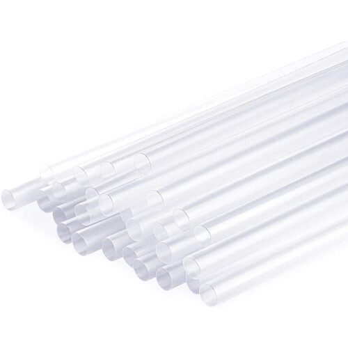 Clear disposable jumbo straws for smoothies 100-pack