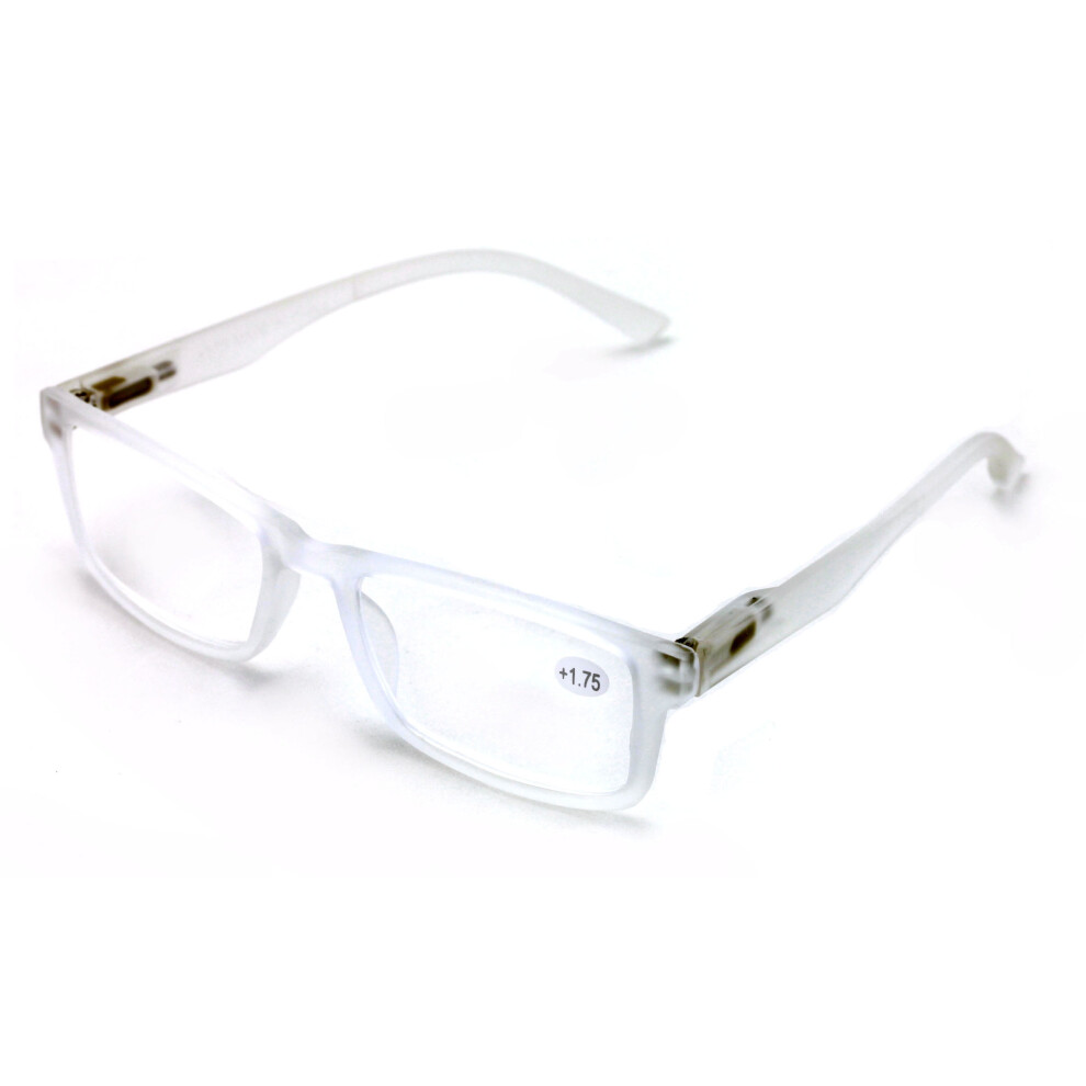 Rectangular Reading Glasses +2.25 with Spring Hinge