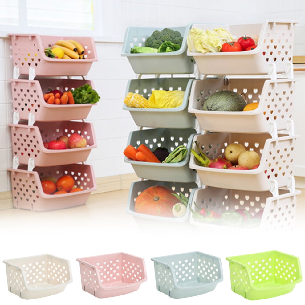 Sunjoy Tech plastic stackable rectangular storage basket,