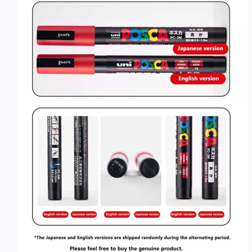 Uni Posca Acrylic Marker Set 5 pcs Black 5 sizes 2