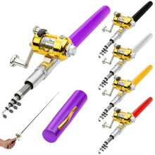 Portable telescopic mini pen fishing rod with reel