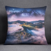 Cotton Linen Pillow Case Snow Sky Pattern 20x26 inch