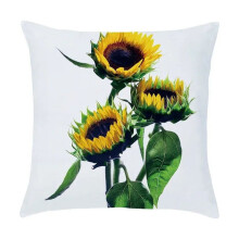 Cotton Linen Pillow Case Sunflower Oil Painting 45x45cm