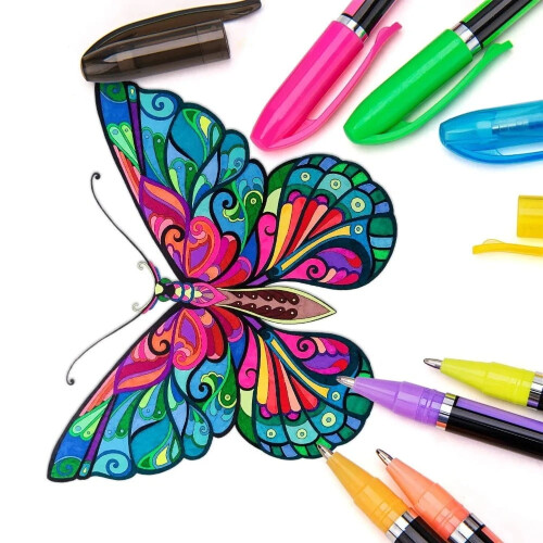 Gelstift-Set Pastell Metallic Neon Glitzer 18 Farben 2