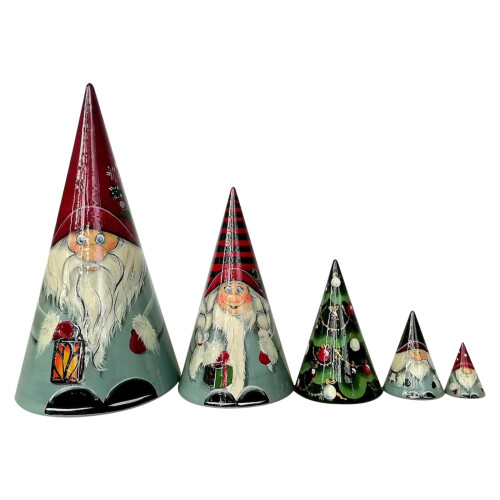 Christmas nesting plastic dolls Santa Claus set 7 pieces