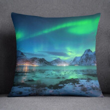 Cotton Linen Pillow Case Snow Sky Pattern 20x20 Inch