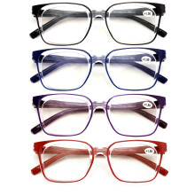 Reading Glasses Transparent Spring Hinge +2.75 4 Pairs