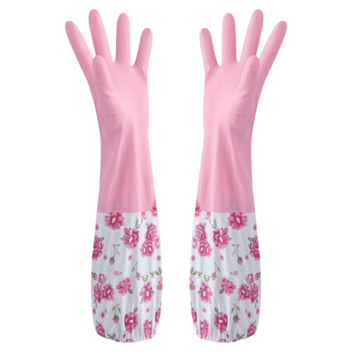 Rubber Dishwashing Gloves Kitchen Cleaning Long Cuff