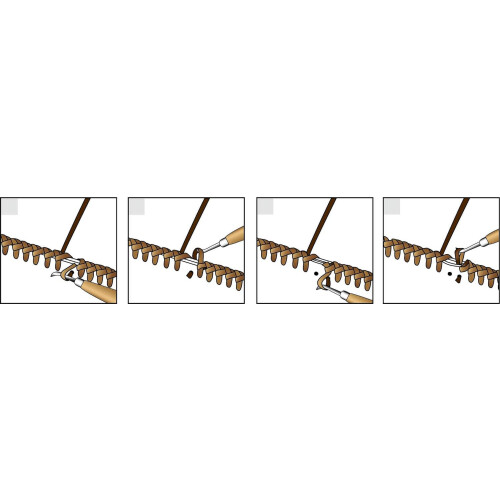 Γραφίδα Leathercraft Διπλής Όψης 2 τεμάχια Ξύλο 6,5 ιντσών 2