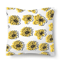 Cotton Linen Pillow Case Scandinavian Floral 2 pcs