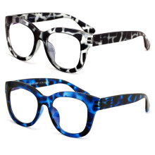 Women's Round Reading Glasses Anti-Blue Light +1.00 2 Pairs