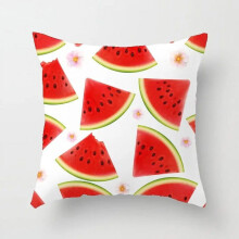 Cotton Linen Pillow Case Watermelon Banana Print 2 pcs