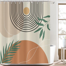 Mid Century Abstract Shower Curtain 36x72 Inches Waterproof