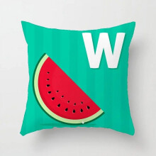Cotton Linen Pillow Case Watermelon Banana Print 2 pcs