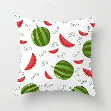 Cotton Linen Pillow Case Watermelon Banana Print 2 pcs