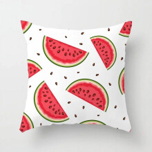 Cotton Linen Pillow Case Watermelon Banana Print 2 pcs