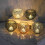 Guldmetal lysestage med hult design, 1 stk. 7