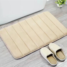 Memory Foam Bath Mat Beige 16 x 24 Inch