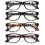 Women's Leopard Reading Glasses +5.00 4 Pairs 1