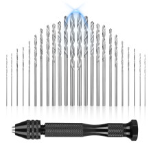 Black Aluminum Alloy Pin Vise Hand Drill with 25 Micro