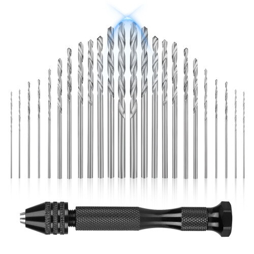 Black Aluminum Alloy Pin Vise Hand Drill with 25 Micro