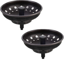 Stainless Steel Sink Strainer Stopper 3.15 Inch Black 2 Pack