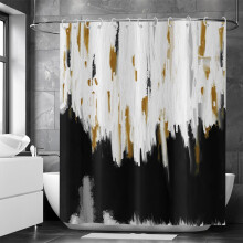 Abstract Black White Ombre Shower Curtain 72x84