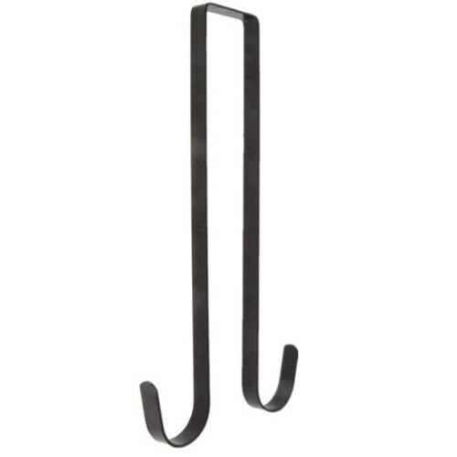 Double Side Wreath Hanger 14.96 Inch Black Metal