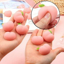 Peach-shaped squeeze fidget toy 1/5/10 pcs