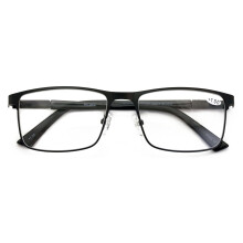 Men's optical frame rectangular metal reading glasses +1.50