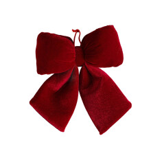 Velvet Christmas Bows Red 11x13 Inch