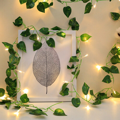 Sunjoy Tech Battery String Lights Green Leaf 20ft