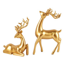 Reindeer Christmas Decorations Resin Deer Ornaments 2PCS