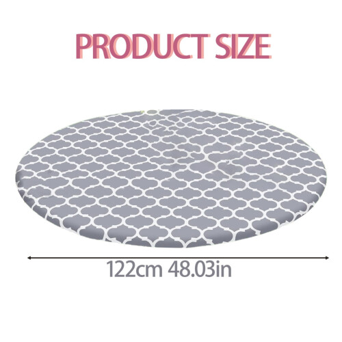 Rund dug flannel vinyl elastisk pasform grå 2