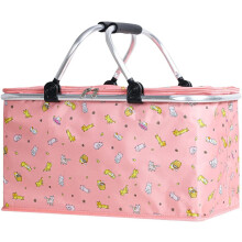 Foldable insulated picnic basket 22L pink