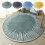 Round Area Rug Polyester Rubber Backing 23.6 in 1
