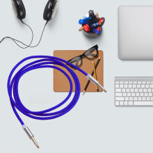 Troglfold nylon AUX cable 3.5mm male-to-male 1m blue