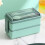 TRIEIY plastic bento box double layer green 2-piece 1
