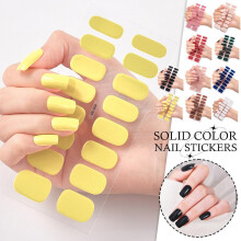 Autocollants pour ongles RUOYING, couleur unique, amovibles, été, 16 pièces, jolis, nouveaux Y4Z3I5