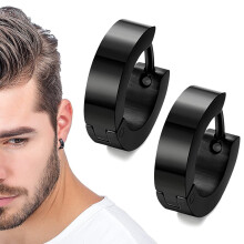 Stainless Steel Huggie Hoop Earrings for Men and Women 5