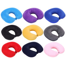 Memory Foam Travel Neck Pillow with Washable Cover Navy Blue